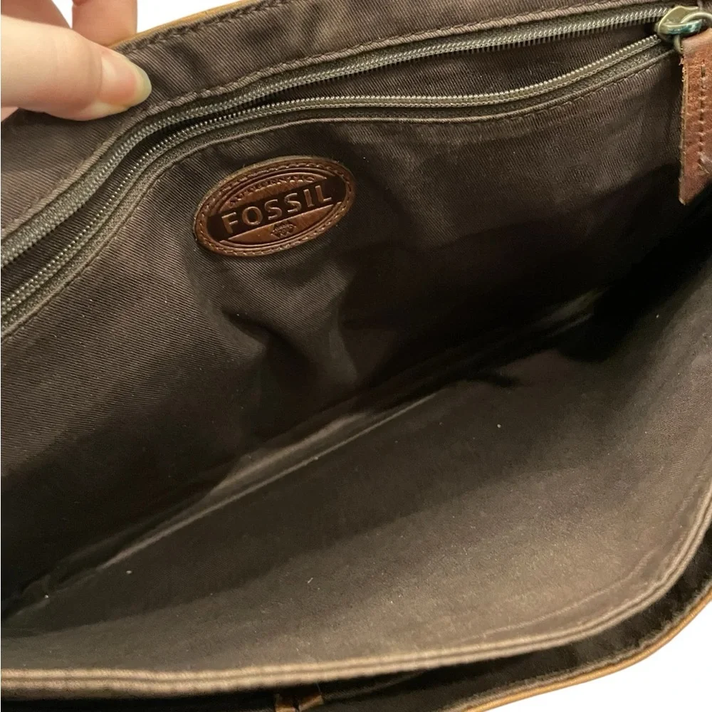Fossil Vintage Weekender Large Distressed Brown Leather Satchel Bag‎ Travel